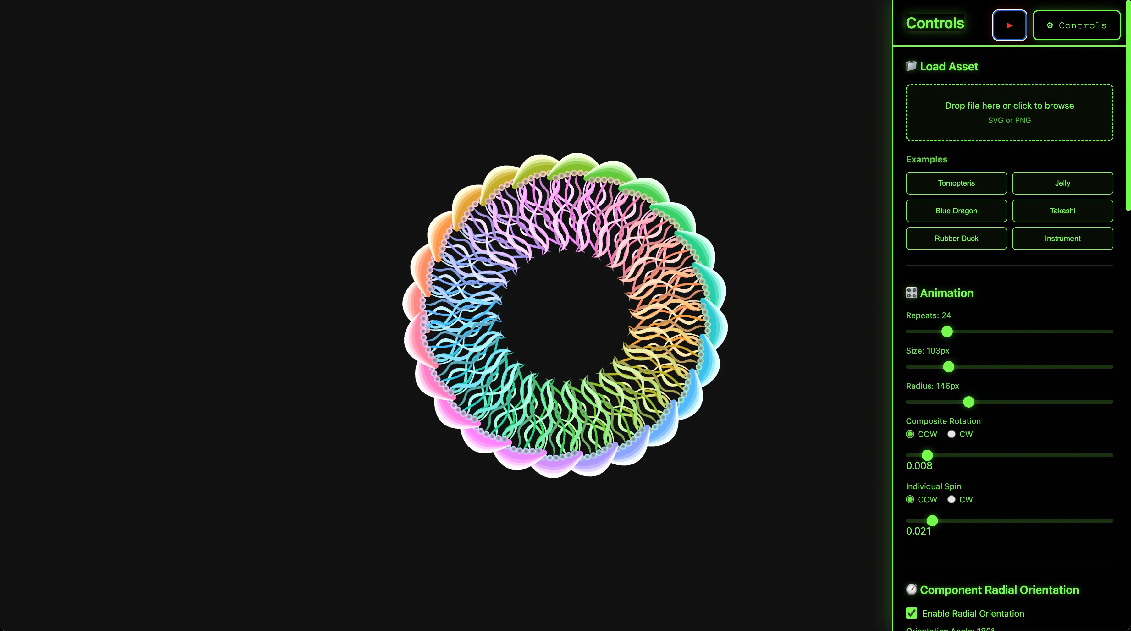 Image showing the svg player interface